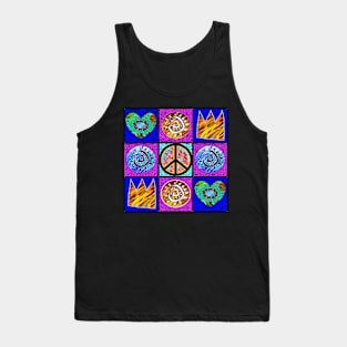 hearts, love and peace Tank Top